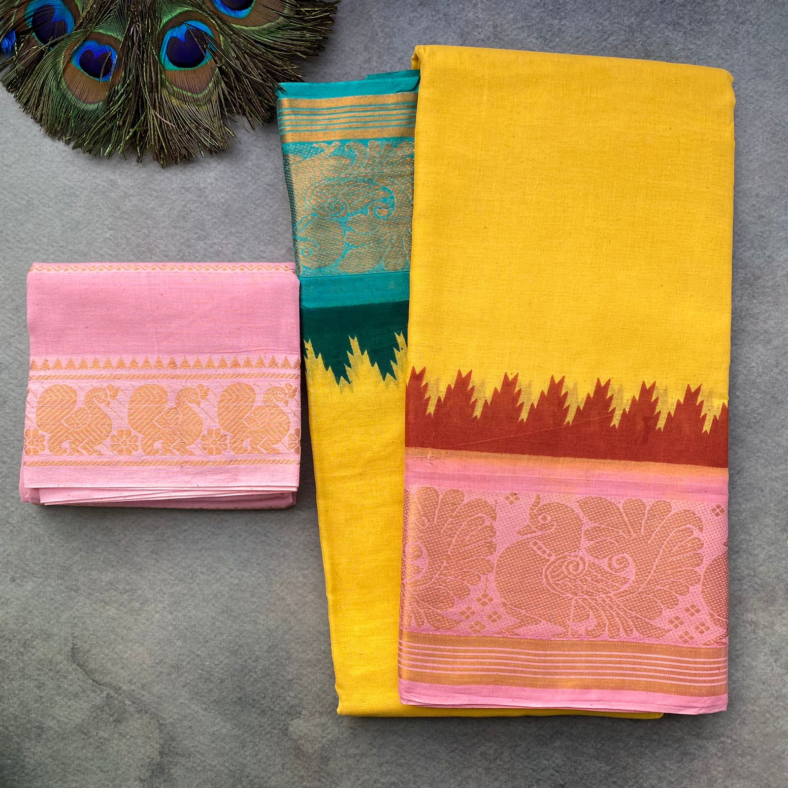 Ganga Jamuna Plain – Lemon Yellow – houseofaishwaryam